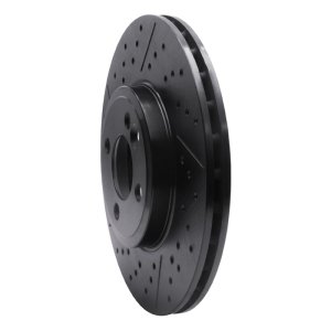 Mini Cooper Clubman Brake Rotor (1) - Front - R1 Concepts - Drilled & Slotted - Black - `07-`15